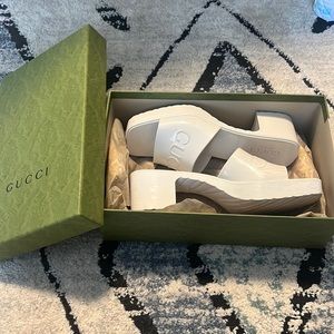 Gucci Logo Platform Slide Sandals
